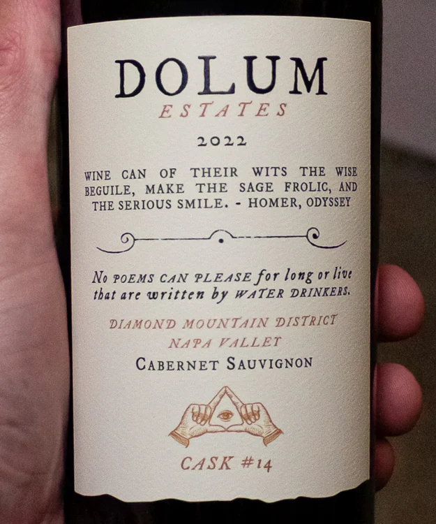 Dolum Estates Cabernet Sauvignon Cask #14 Diamond Mountain District Napa Valley 2022 - Image 2