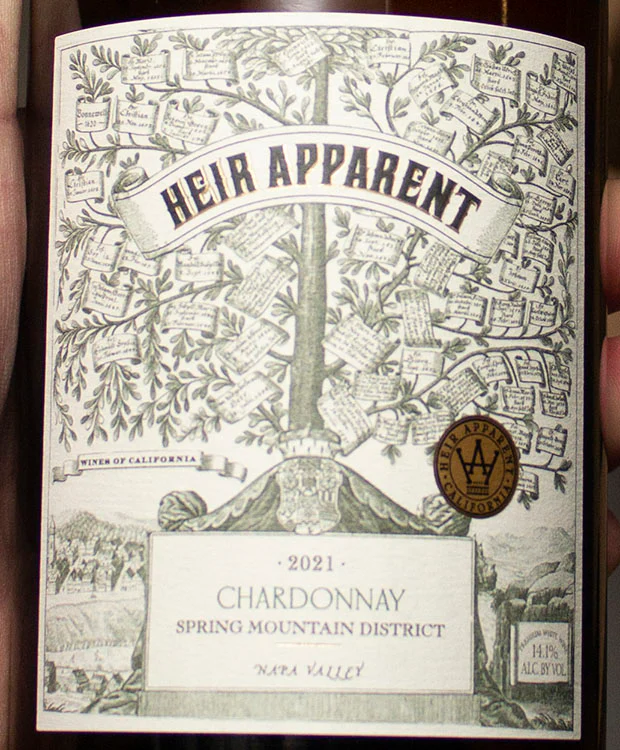 Heir Apparent Winery Chardonnay Spring Mountain District Napa Valley 2021 - Image 2