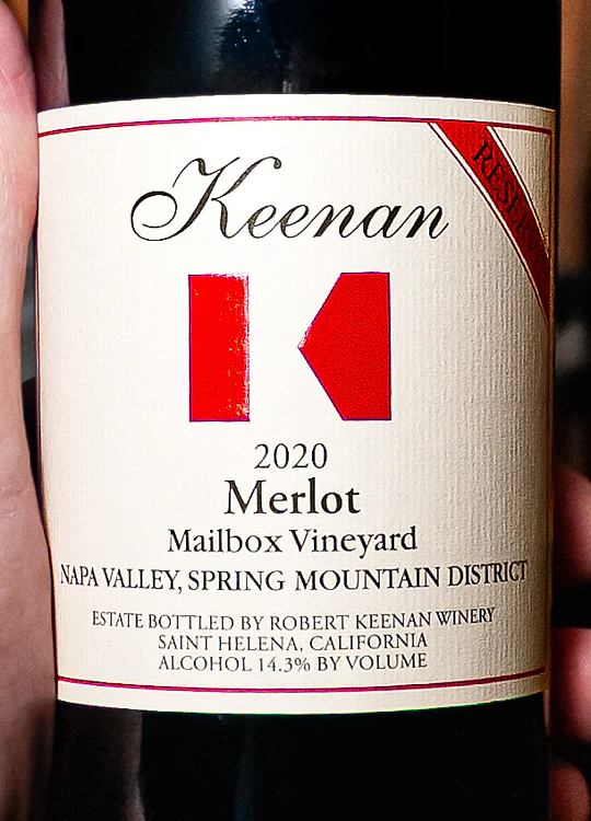 Keenan Merlot Reserve Mailbox Vineyard Spring Mountain District Napa Valley 2020 - Image 2