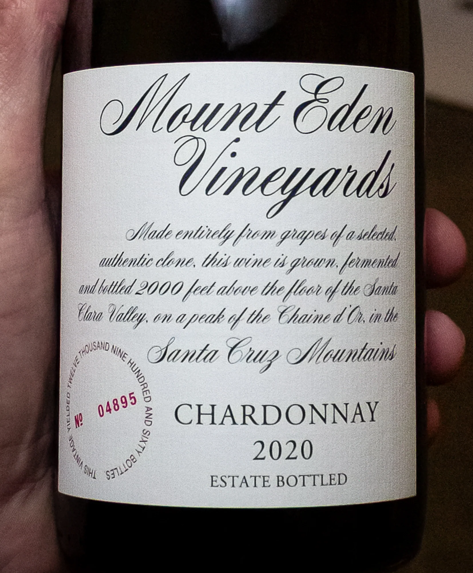 Mount Eden Chardonnay Estate Santa Cruz Mountains 2020 - Image 2