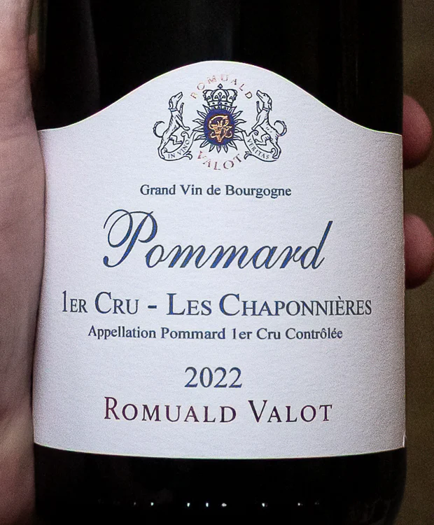 Romuald Valot Pommard Les Chaponnières Premier Cru 2022 - Image 2