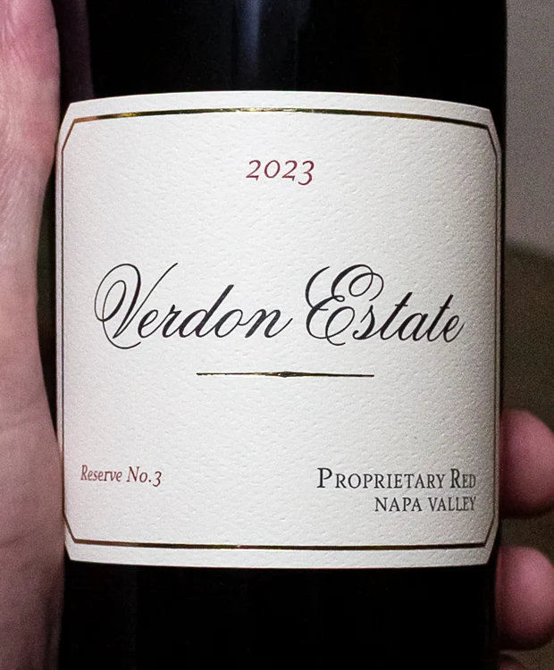 Verdon Estate Proprietary Red Reserve No. 3 Napa Valley 2023 - Image 2